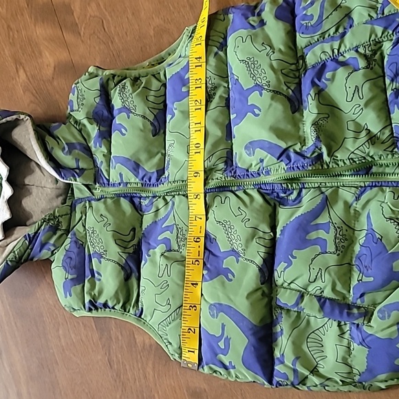 Children Puffer Vest Boys 6-7 years Green Dinosaur print Casual lightweight - Picture 6 of 11
